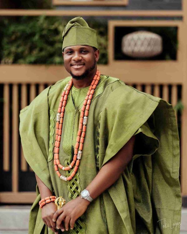 Tobi Green African Men Agbada