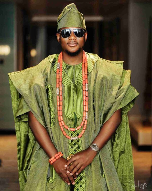 Tobi Green African Men Agbada - Image 4