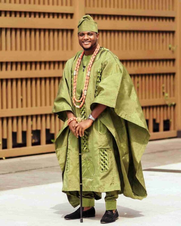 Tobi Green African Men Agbada - Image 5