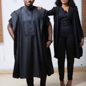 Jinodu African Couple's Agbada Wear