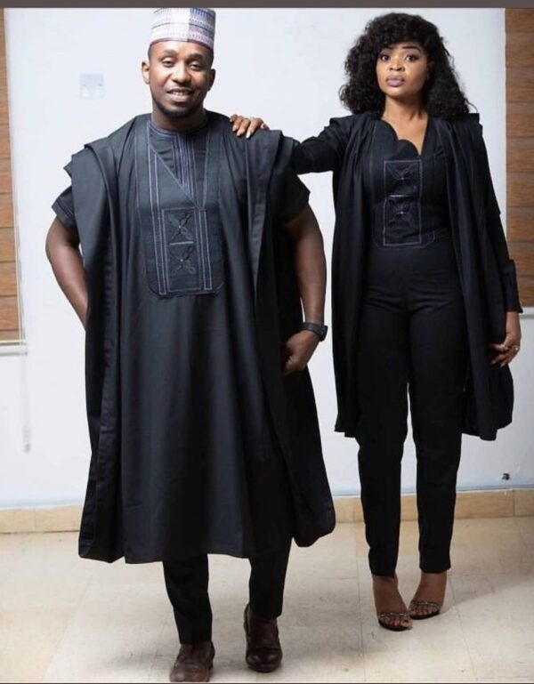 Jinodu African Couple's Agbada Wear