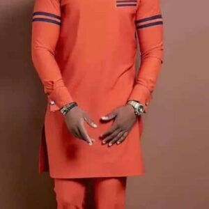 African Men Ring Orange Outfit
