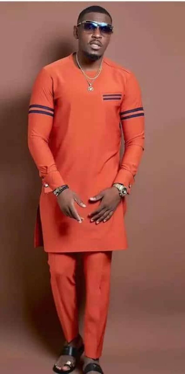 African Men Ring Orange Outfit