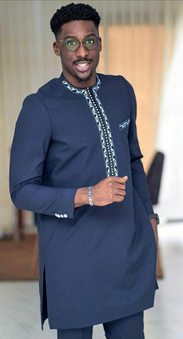 Wole Blue African Men Dress