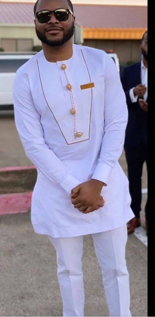 White Kaftan/African Men Clothing