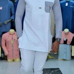 2 Color Mixture African Men Clothing