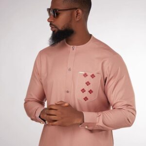 Peach African Men Clothing
