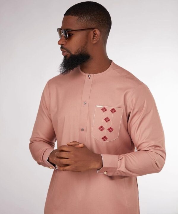 Peach African Men Clothing