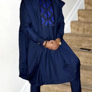 Blue African men agbada/3 Piece set