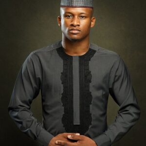 Kolade African men's gray attire
