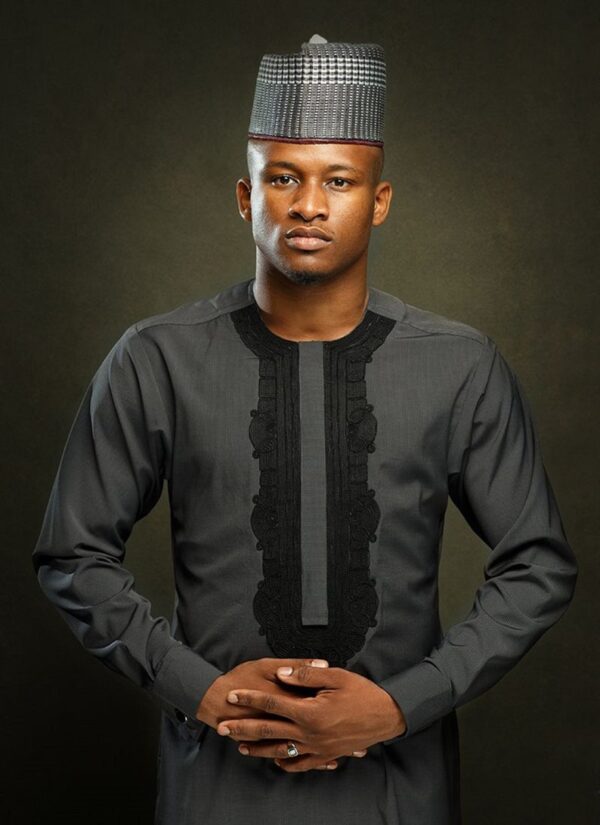 Kolade African men's gray attire