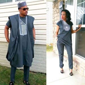 African Couple's Agbada Wear
