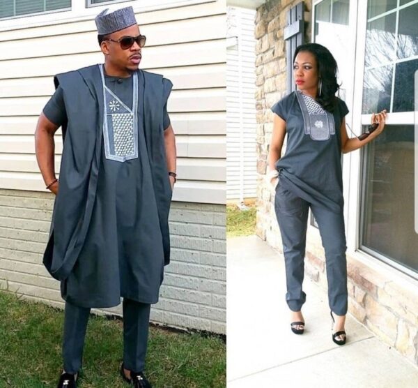 African Couple's Agbada Wear