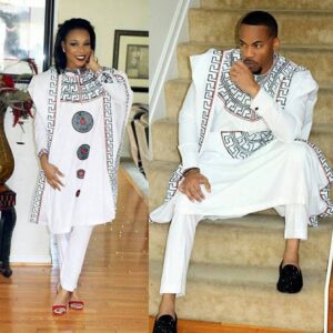 Jelili African Couple's Agbada Wear
