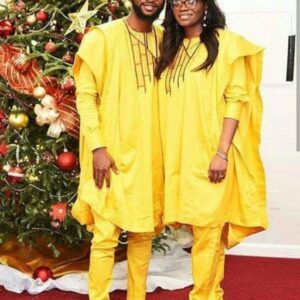 Ade Classic Couple's Gold Agbada Outfit