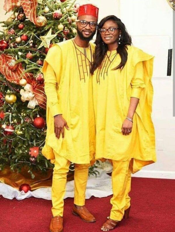 Ade Classic Couple's Gold Agbada Outfit