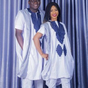Adekola African Couple's Agbada Wear