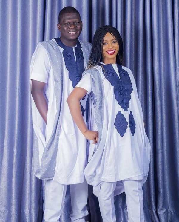 Adekola African Couple's Agbada Wear