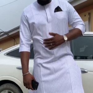 Trending African Men Striped Kaftan Clothing