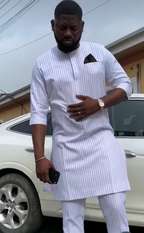 Trending African Men Striped Kaftan Clothing