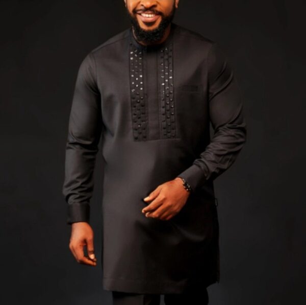 Itunu men's stoned shirt and matching pant set - Image 2