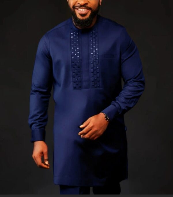 Itunu men's stoned shirt and matching pant set