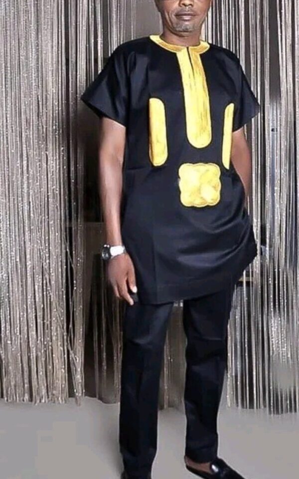 Babas gold & black Men dashiki