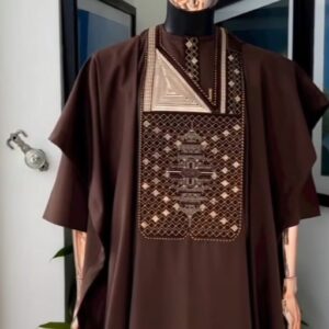 Ayo1 Burgundy African men agbada