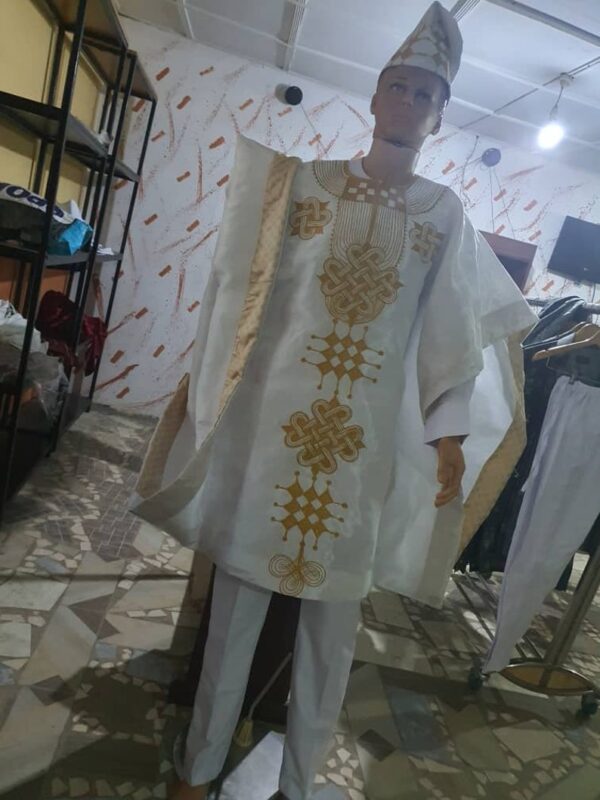 Atinuke White & Gold Couples Clothing - Image 2
