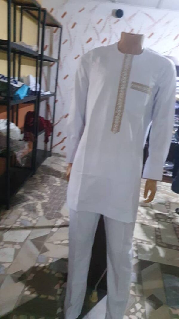 Atinuke White & Gold Couples Clothing - Image 3