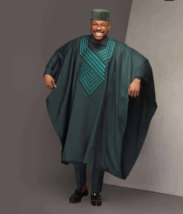 Ayo1 Burgundy African men agbada