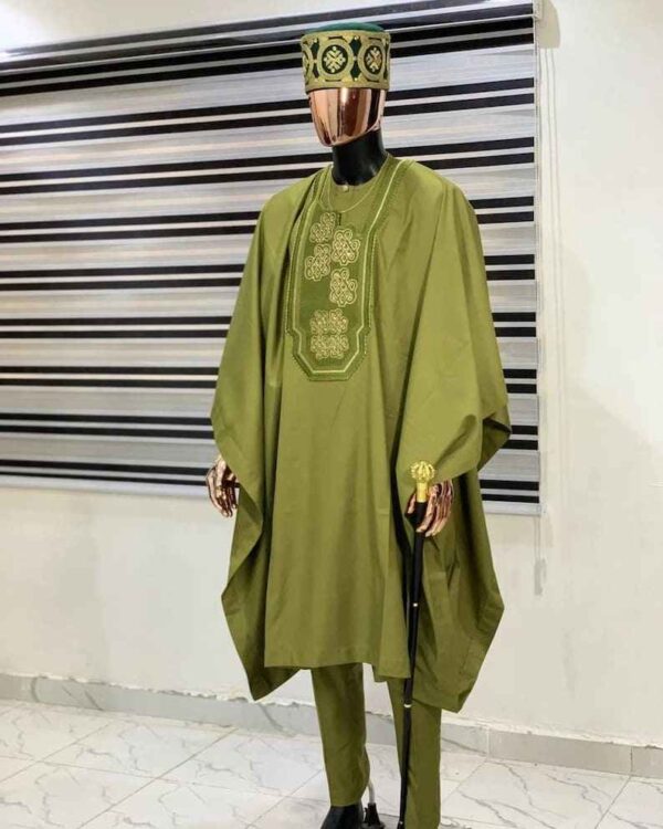 Ajani Green Men Agbada - Image 3