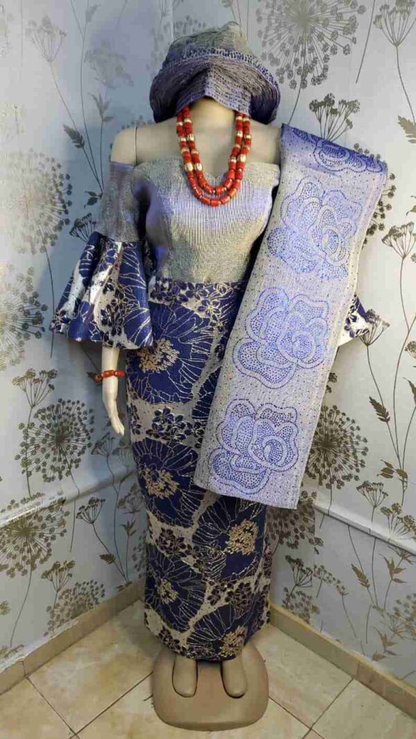 Classic Brocade Aso-Oke Suit - Image 3