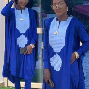 Atinuke African blue women's agbada