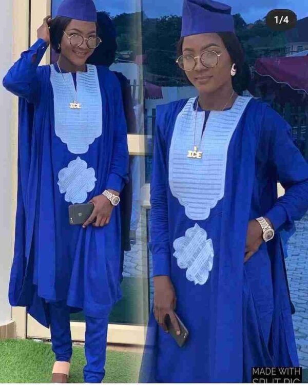Atinuke African blue women's agbada