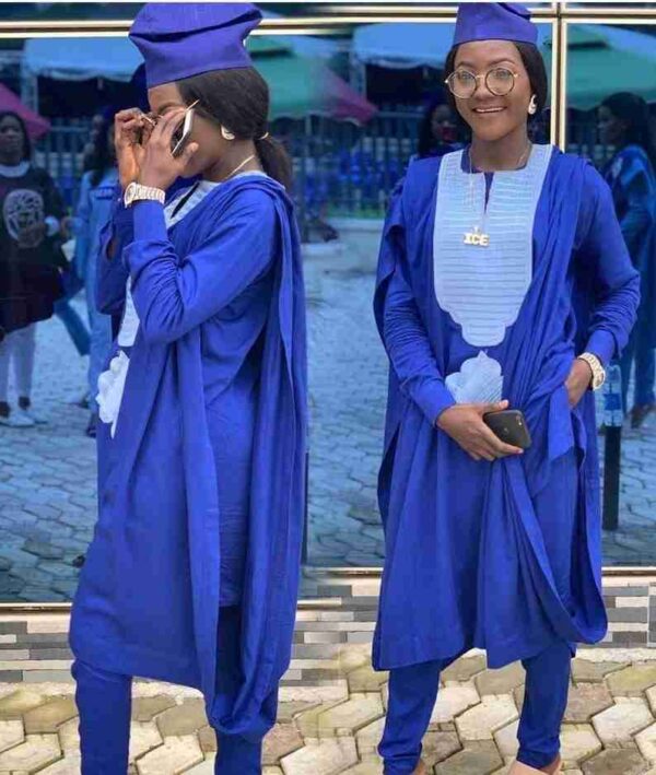 Atinuke African blue women's agbada - Image 2